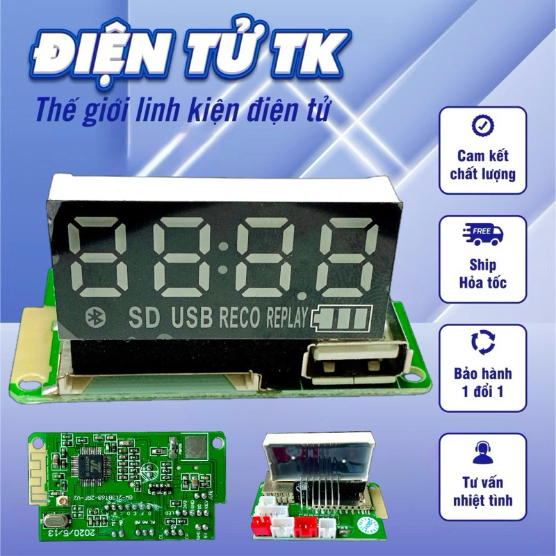 Mạch bluetooth , Bo/Boar mạch bluetoth vuông  cho loa kéo, DIY hàng chất lượng tốt