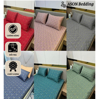 Bộ 3 Món Ga Gối Chanel Trải Giường Trần Bông Bọc Chun, Ga Chun Trần Bông Cao Cấp Chanel Đủ Kích Thước m6,m8,2m2.