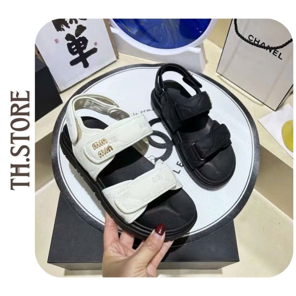 TH.STORE Xăng đan và dép xăng đan đế bằng min trần chỉ 703