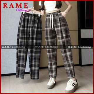 Quần Baggy Nữ Kẻ Sọc Caro Chất Umi Dạ Cao Cấp Co Giãn 4 Chiều RAME CLOTHING_NB02