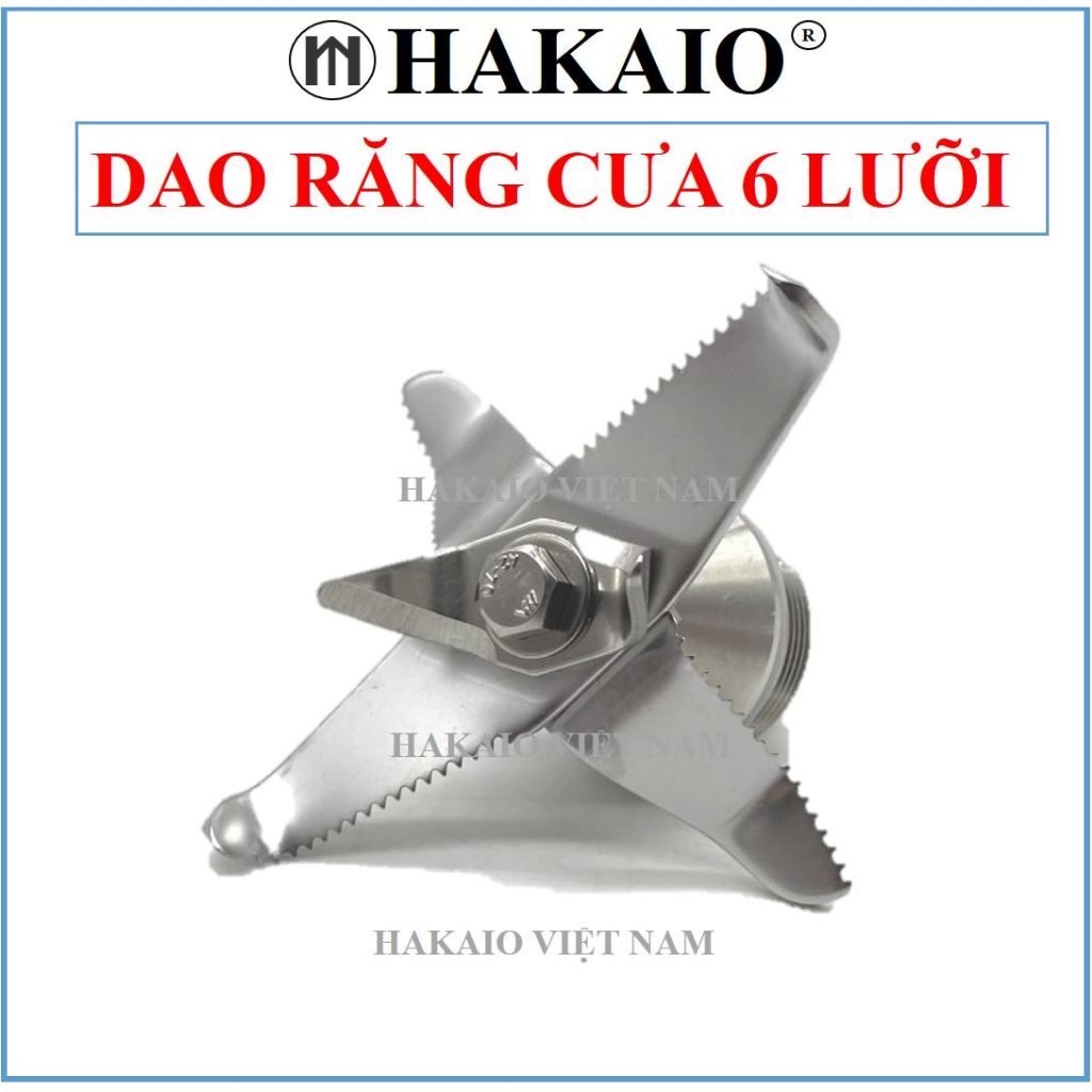 Bộ dao máy xay sinh tố HAKAIO 6 lưỡi răng cưa siêu khoẻ bảo hành 6 tháng