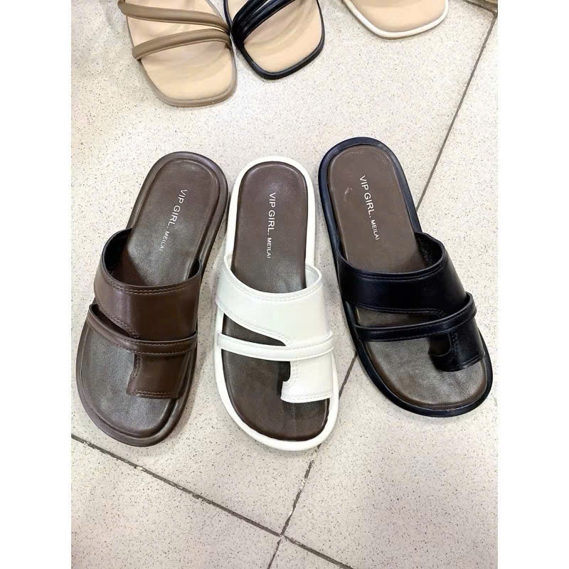 TH.STORE Dép xỏ ngón da bệt, phong cách Hàn Quốc | BigBuy360 - bigbuy360.vn