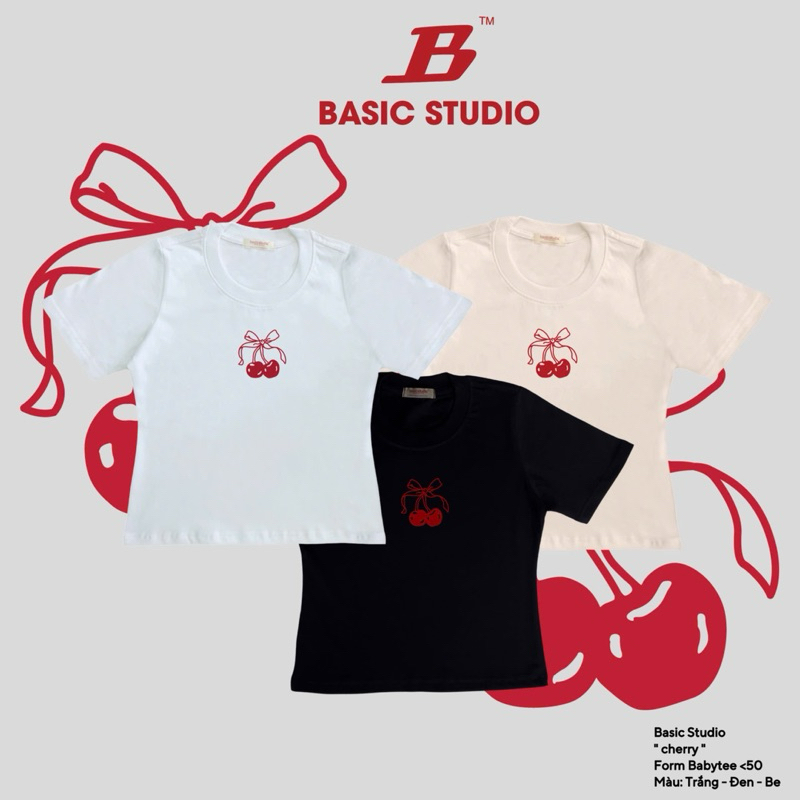 Áo Thun Babytee “ cherry “ Basic Studio