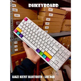 ( NEW- SALE ) Bàn phím cơ Ajazz K870T RGB Bluetooth White DIY