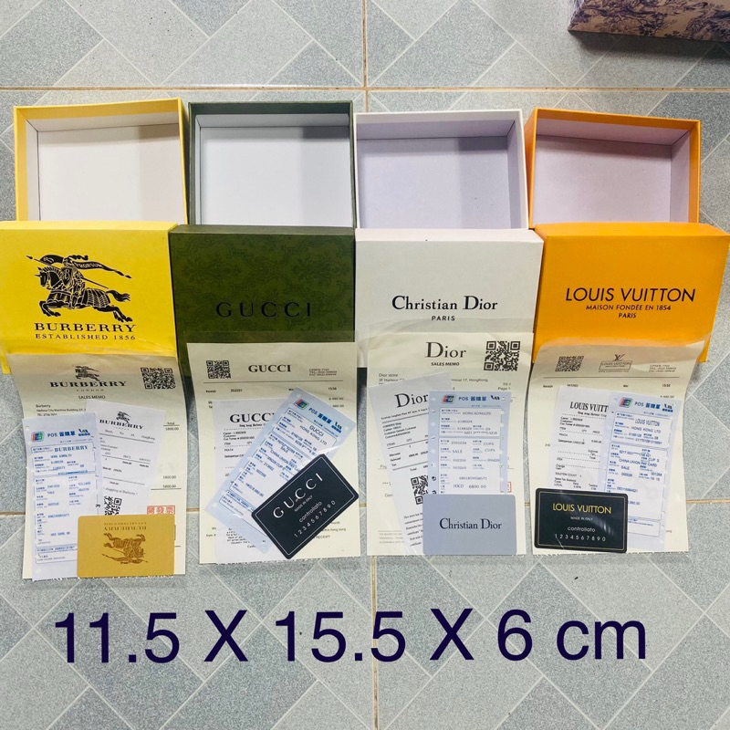 Cambo Hộp cứng carton đựng ví & thắt lưng , hộp + thẻ + bill , hộp dio , hộp L , hộp G , hộp bbr