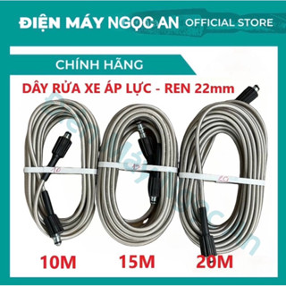  Dây Rửa Xe Cho Máy Bơm Xịt Áp Lực Cao 10m-15m-20m-30m Ren Trong 22mm. Dây Rửa Xe Cao Áp 