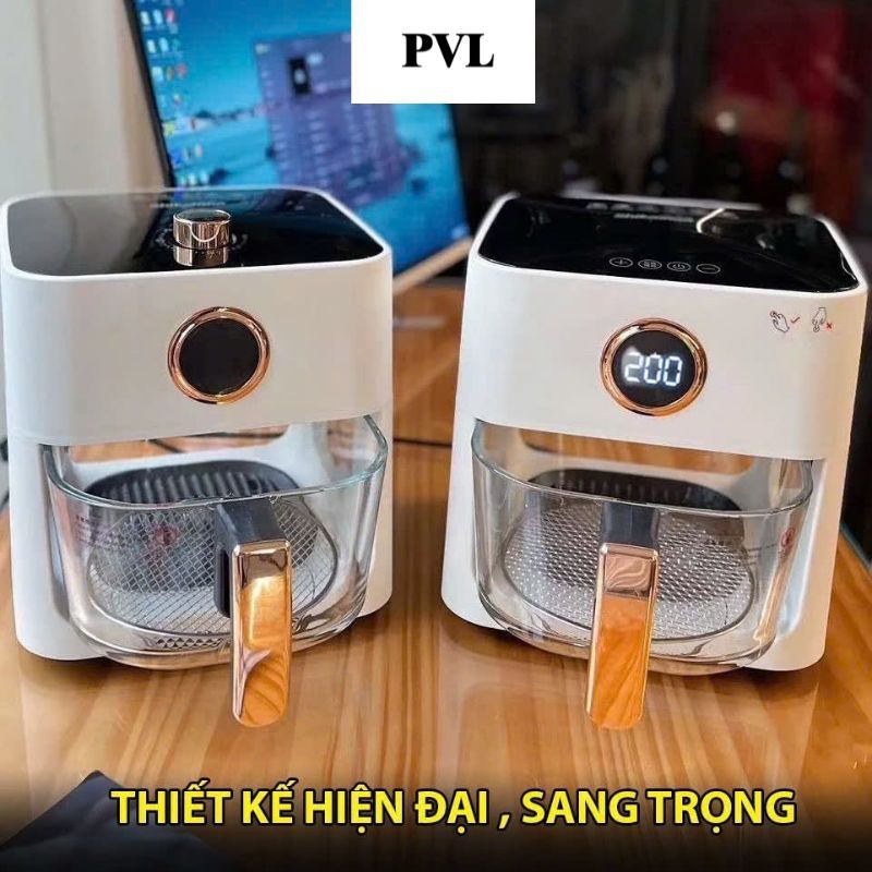 Nồi chiên không dầu PVL QL-02 dung tích 10L lồng kính xuyên thấu , chiên đều 360 độ [ Bảo hành 2 Năm ]