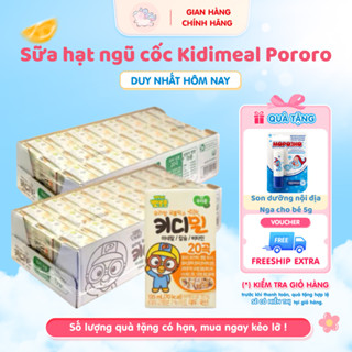 [THÙNG 24H DATE T2/2026] Sữa hạt ngũ cốc Kidimeal Pororo,sữa hạt Hàn Quốc thích hợp cho bé dị ứng đạm bò từ 1 tuổi