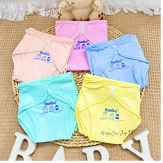 (3-9kg) Set 5 Tả Vải Dán Cotton Màu Cho Bé Sơ Sinh - HotGa