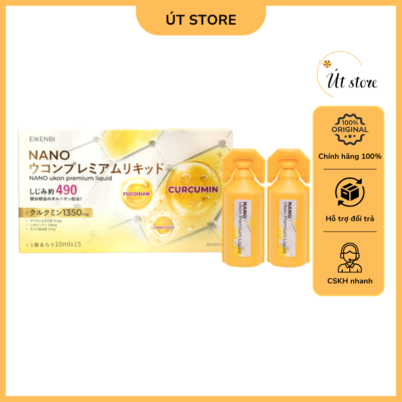 Tinh Chất Nghệ Nano Tảo Nâu Fucoidan Eikenbi - Hộp 15 ống x 10ml