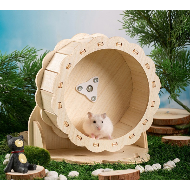 Wheel gỗ bạch dương size 17-26cm cho hamster