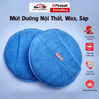  Mút Microfiber Dùng Thoa Hóa Chất or Đánh Bóng Có Quai Đeo Màu Xanh đường kính 12.5cm  