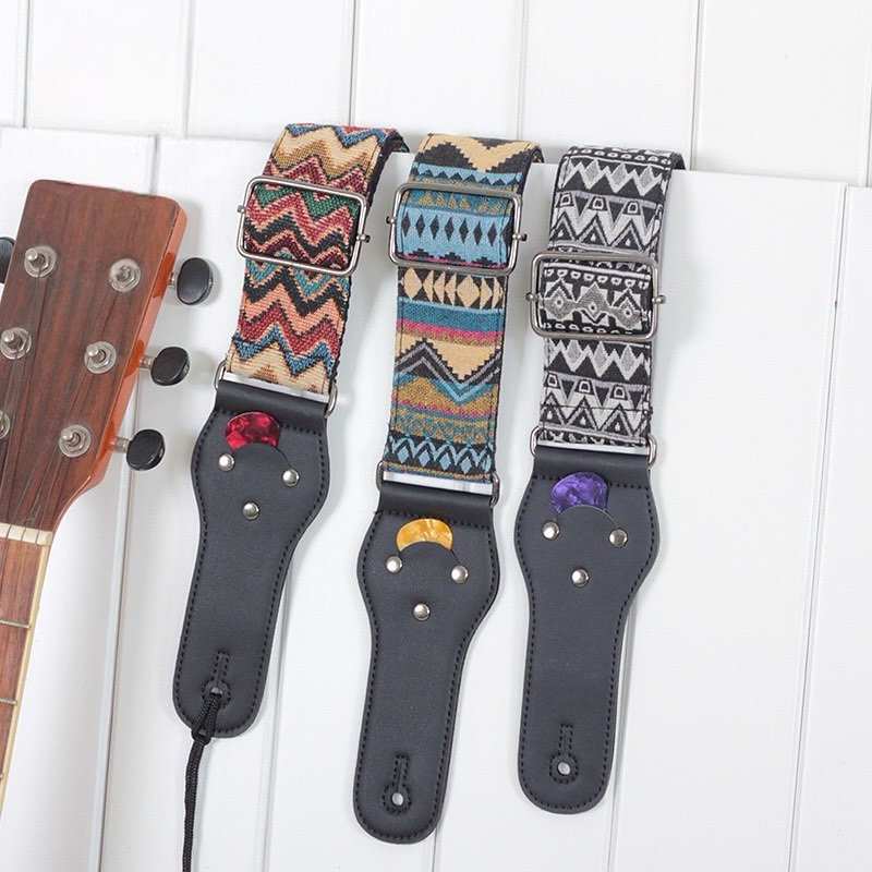 Dây đeo đàn cao cấp guitar acoustic classic guitar bass guitar điện tặng đinh chốt đeo dây đàn