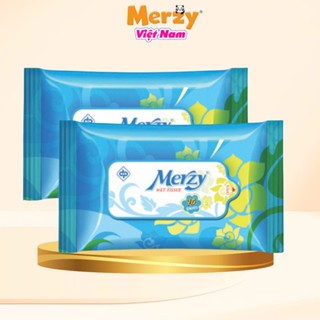 Khăn Ướt Merzy Không Mùi Cao Cấp 10 Tờ An Toàn, Dịu Nhẹ, Nhỏ Gọn Cho Bé
