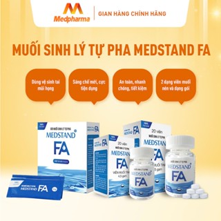 Muối sinh lý tự pha MEDSTAND FA dùng rửa mũi, súc miệng, uống trực tiếp khi mất nước, tiêu chảy (Dạng gói,viên nén 4.5g)
