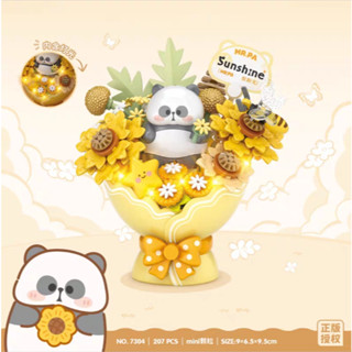 Bộ lắp ghép mô hình, lego bó hoa gấu trúc phát sáng LOZ, quà tặng sinh nhật cho bé BEN TOYS