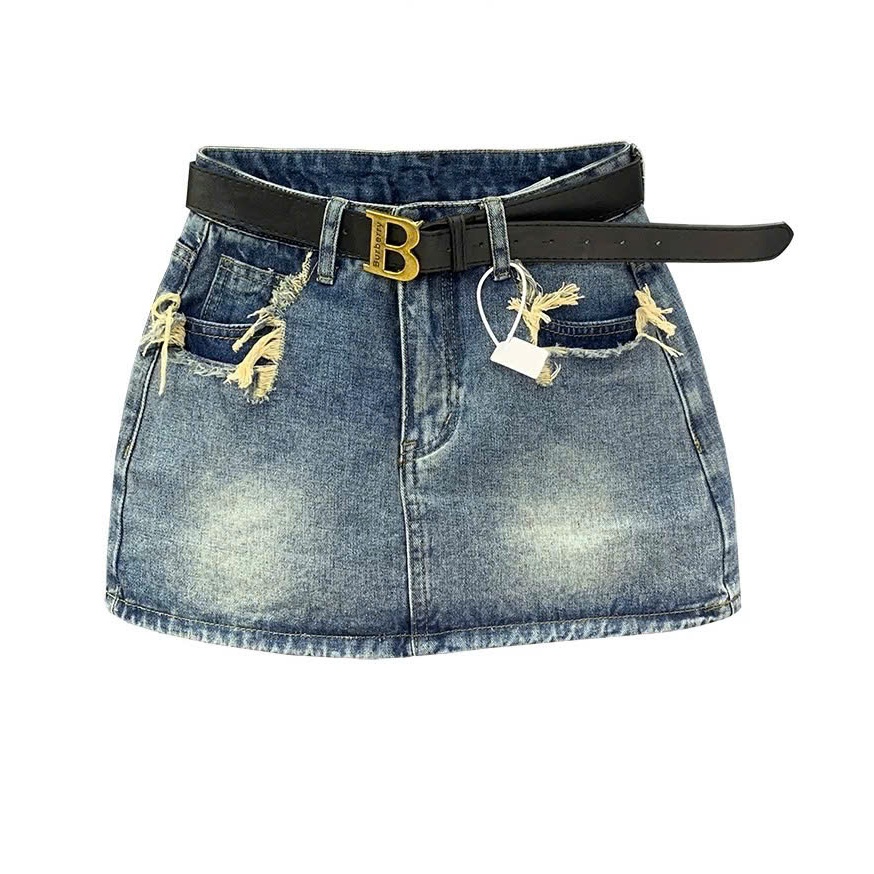 Chân Váy Jean Y2K Dáng Ngắn, Phong Cách Hàn Quốc, Kiểu Dáng Y2K Siêu Tôn Dáng , Vải Jean mặc Thoải M
