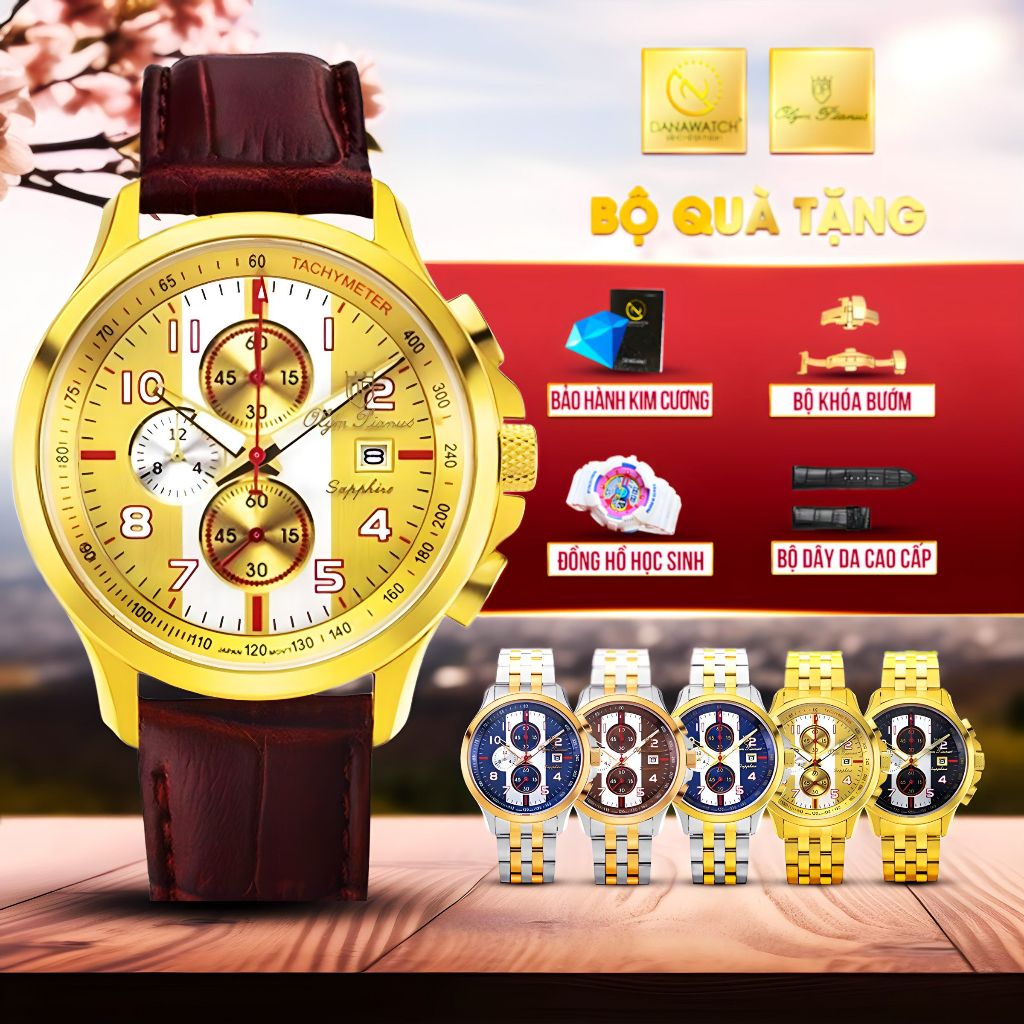 Đồng hồ Nam Olym Pianus OP89022-3GK-GL-V – Tặng ĐH học sinh, bộ dây da, khoá bướm & gói bảo hành kim