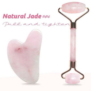  Bộ Đá Guasha Massage Mặt Giảm Nếp Nhăn + Cây Lăn Massage Nâng Cơ Bằng Đá Tự Nhiên Giúp Thư Giãn Giảm Mệt Mỏi 