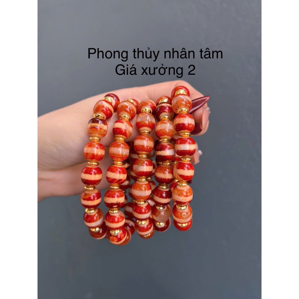 Vòng tay mã nao dzi đỏ vân sdep
