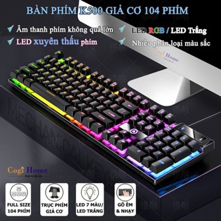 Bàn Phím Máy Vi Tính Giả Cơ Gaming Có LED Xuyên Phím, Bàn Phím Có Dây K500