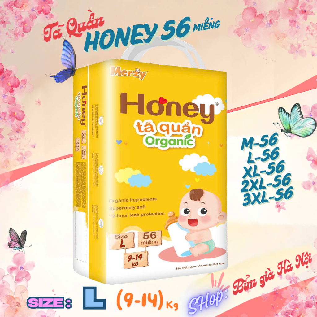 Tã Quần Honey L56 ( M-3XL đều 56 miếng) siêu thấm huggies #tã Honey #tã quần Honey #bỉm Honey # Hone