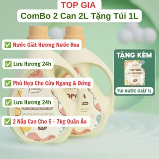 Combo nước giặt xả Top Gia sắc hương 2 trong 1, đậm đặc gấp 2 phù hợp cho cả giặt tay và giặt máy