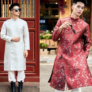 Áo dài Nam thiết kế cách tân truyền thống may sẵn ADC817 áo dài cài tua chuông chụp hình dự tiệc cưới lễ tết đẹp