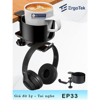 EP33 - Giá đỡ Cốc - Giá treo tai nghe - treo túi xách - Để cốc thuỷ tinh - Kẹp cạnh bàn