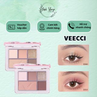 Bảng Phấn Mắt VEECCI Năm Màu Ánh Ngọc Trai Lấp Lánh Tông Đất