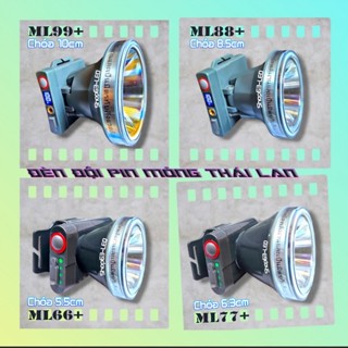 Đèn đội đầu pin mỏng ML66 ML77 ML88 ML99 phiên bản thái lan, nâng cấp chip led laser sáng hơn (hộp nhựa, dây, cáp sạc)