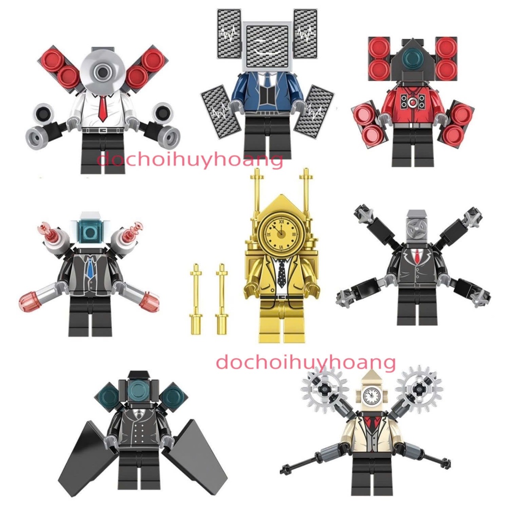 Skibidi Toilet Mô hình Lắp ráp Nhân vật Nhà Vệ Sinh Người Máy Titan Cameraman TV Clock Drill Man Mã DH81-88
