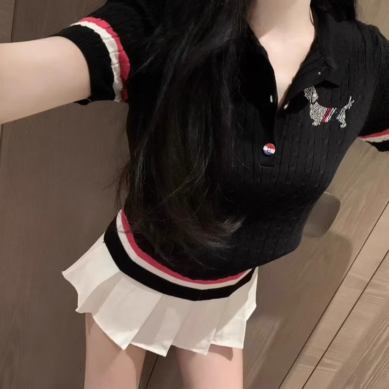 𝐀𝐢𝐦𝐞́𝐞.𝐬𝐭𝐮𝐝𝐢𝐨 Áo Len Th.om Dog Tay Kẻ Sọc Đỏ