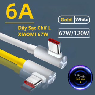 Dây Sạc 6A Đầu Chữ L Xiaomi 67W Hiển Thị Số Thập Phân - Thích Hợp Cho Củ Xiaomi 33W / / 67W / 120W
