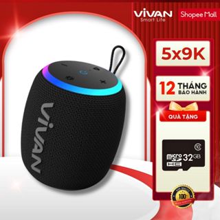 [BH 1 Năm] Loa Bluetooth 5.3 VIVAN VS15 Đen Công Suất 10W Chống Nước IPX7, Led RGB, Playtime Lên Đến 10H - Chính Hãng