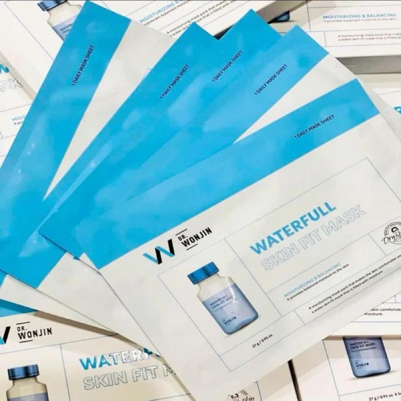 Mặt Nạ Giúp Giảm Viêm Mụn WonJin Waterfull Skin Fit Mask 27g [1 Hộp 5 Mask] ( Hàng Chính Hãng )