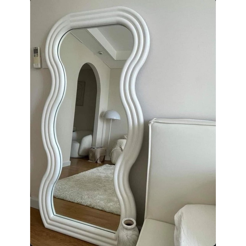 Gương soi toàn thân, gương hình hạt đậu, gương viền sóng KÍCH THƯỚC 80x180cm