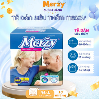 Tã Dán Người Già Merzy - Siêu Thấm Hút, Khô Thoáng Size M/L, 10 Miếng