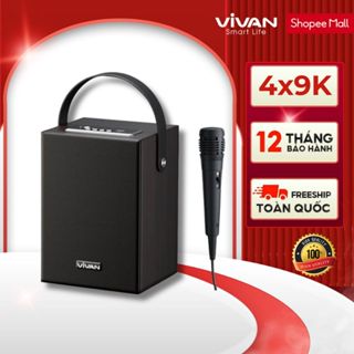 [BH 1 NĂM] Loa Bluetooth Karaoke phong cách cổ điển Đen VIVAN VS35 công suất 5W