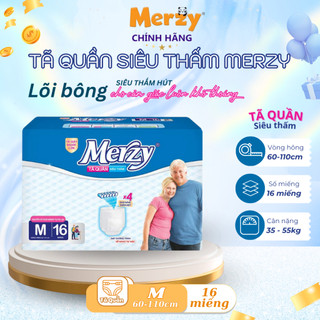  Tã Quần Người Già Merzy - Siêu Mỏng Khô Thoáng Thấm Nhanh Size M16 