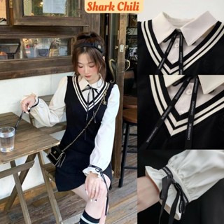 【Có sẵn trong nước Váy nữ tiểu thư Shark Chili Đầm Basic Hàn Quốc chụp kỉ yếu sơ mi Cottagecore xinh polo babydoll S10
