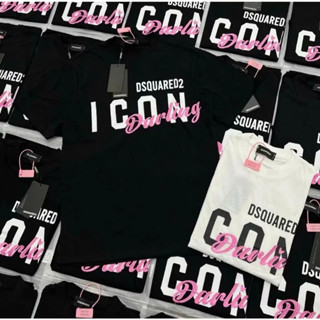 Áo phông nam nữ Premium cotton Dsq2 ngực in chữ icon chữ hồng darling cao cấp boy phố hottrend 2025 [M06]