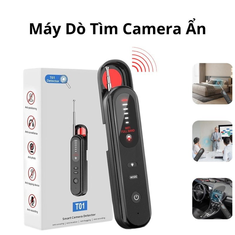 Thiết Bị Dò Tìm Phát Hiện Camera T01, Khóa Chính Xác Nhiều Camera, Phát Hiện Mọi Ngóc Ngách