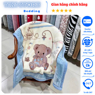 Chăn tuyết 2 lớp cho bé đi học kích thước 1mx1,4m siêu mềm mịn, Chăn nỉ mùa đông dữ ấm cho bé nhiều màu lựa chọn
