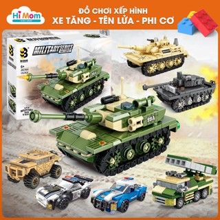  Bộ Đồ Chơi Xếp Hình Lắp Ráp Xe Tăng Máy Bay Xe Ô Tô Giúp Bé Phát Triển Tư Duy 