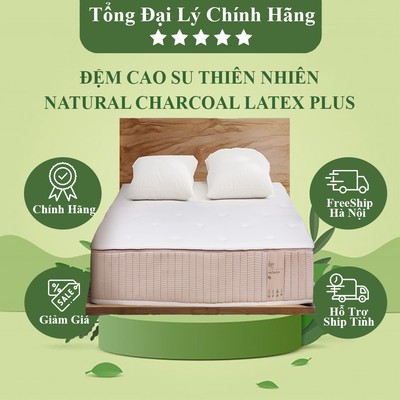 [EVERON] Đệm cao su thiên nhiên Latex than hoạt tính Natural Charcoal Latex Plus