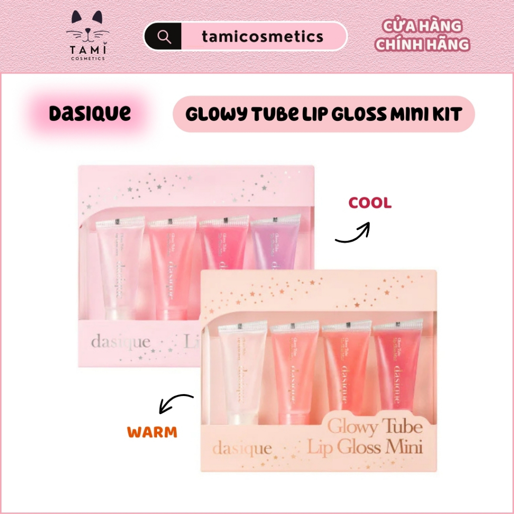 Set Son Dưỡng Dasique Glowy Tube Lip Gloss Mini Kit