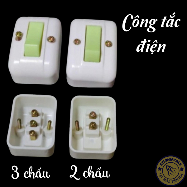 CÔNG TẮC ĐIỆN VESA (gắn vào tấp lô - bảng điện) 2 CHẤU & 3 CHẤU