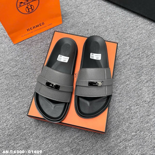 Dép lê nam quai ngang Hm quai da đế cao su bám chân hàng đẹp