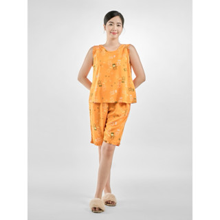 BỘ MẶC NHÀ WONNER 23038 ÁO SÁT NÁCH QUẦN NGỐ CHẤT LANH